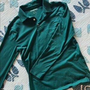 Boys long sleeved Green Polo